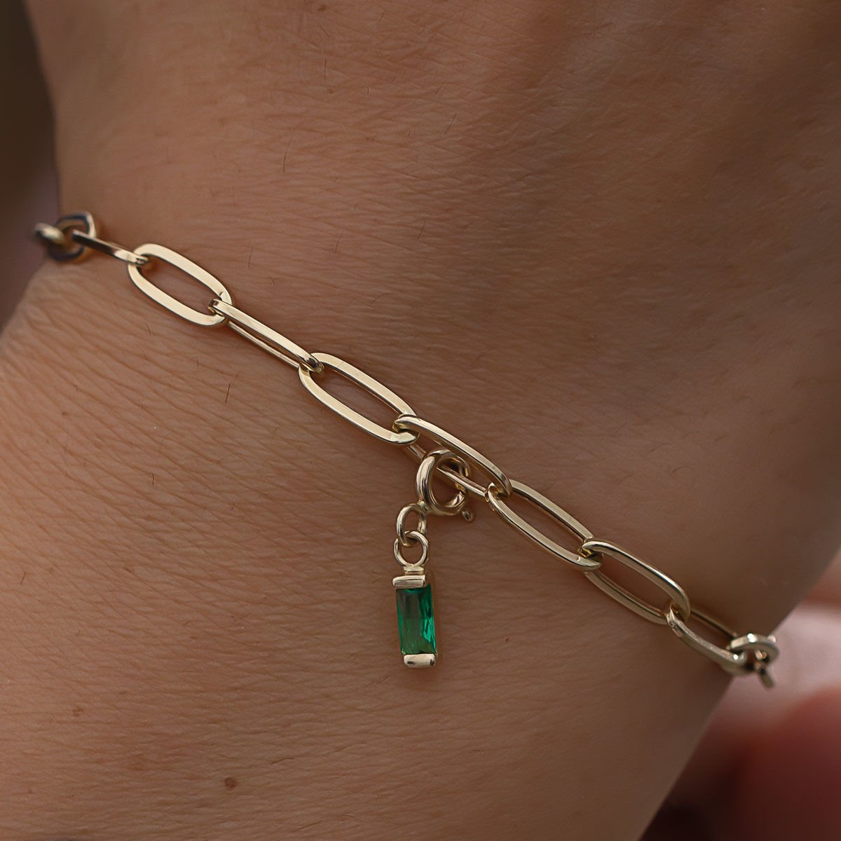 Altın Yeşil Taşlı Charm
