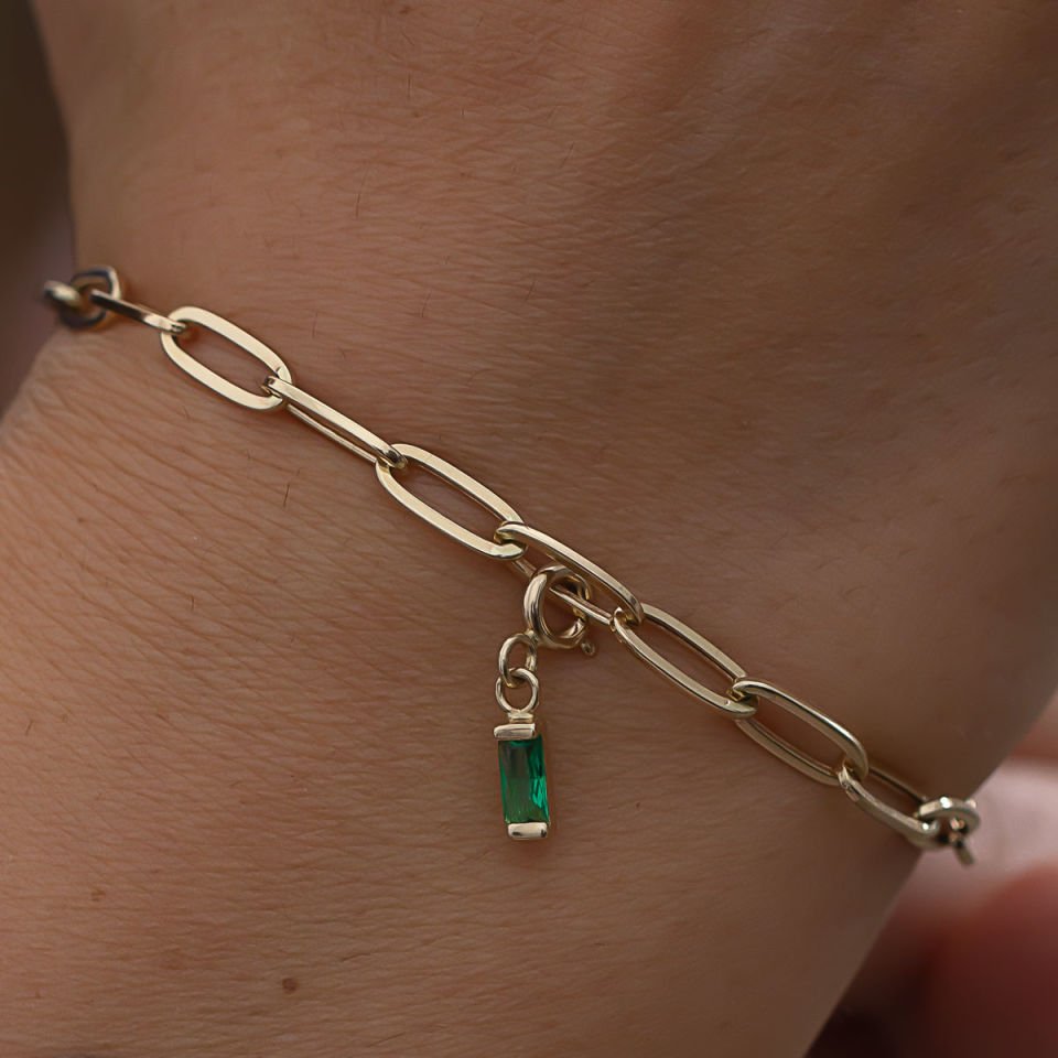 Altın Yeşil Taşlı Charm