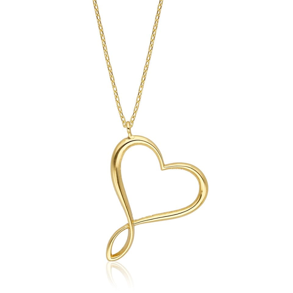 Altın Kalp Figürlü Kolye