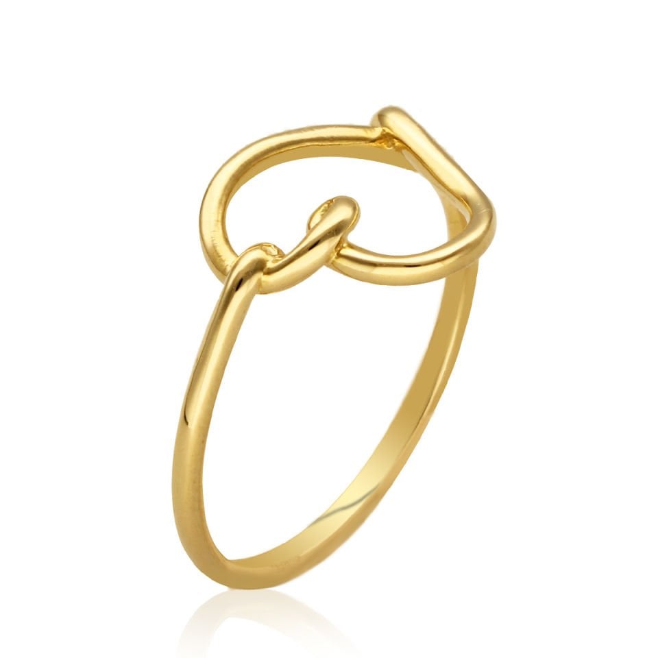 Altın Kalp Detay Yüzük