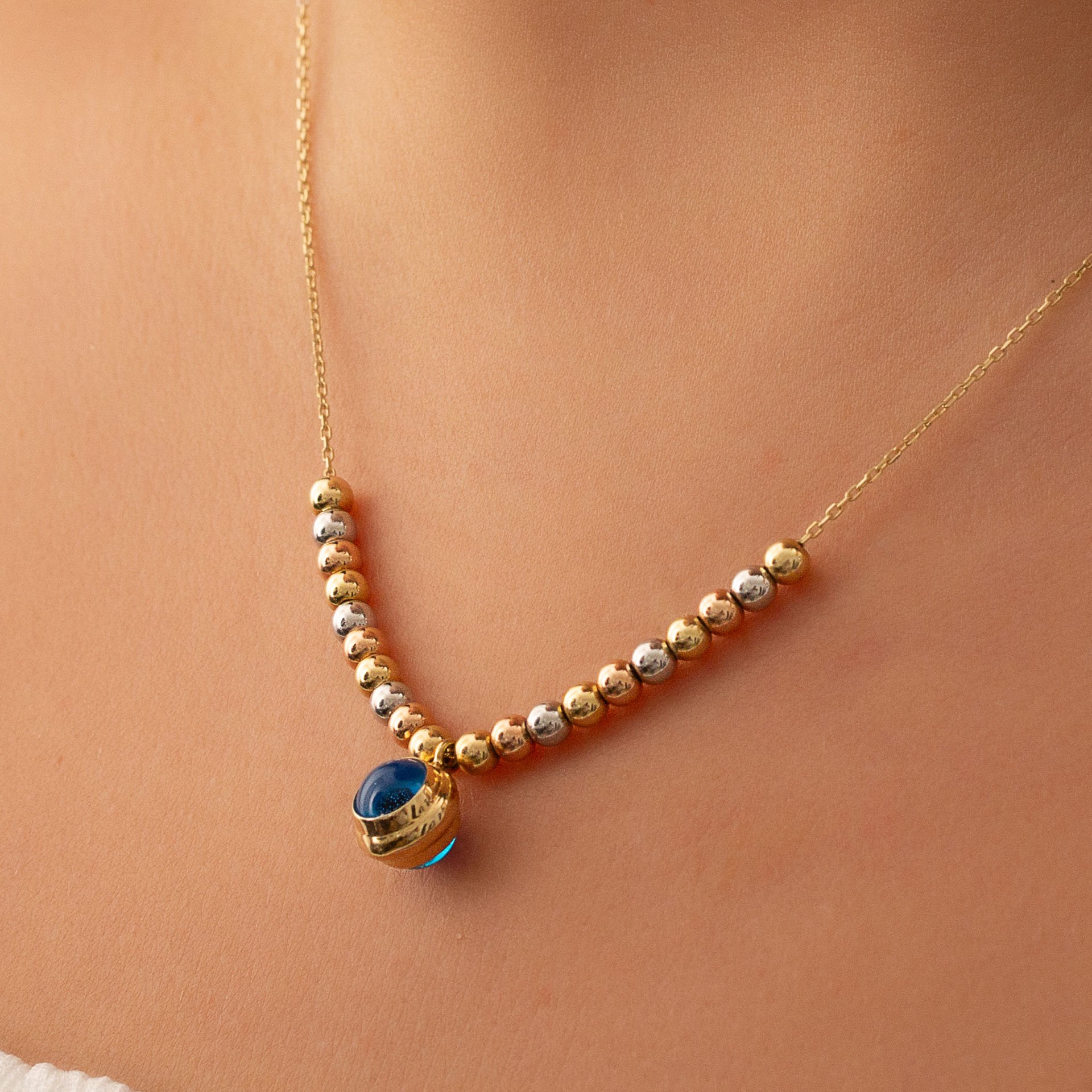 NAZAR BONCUKLU ALTIN KOLYE