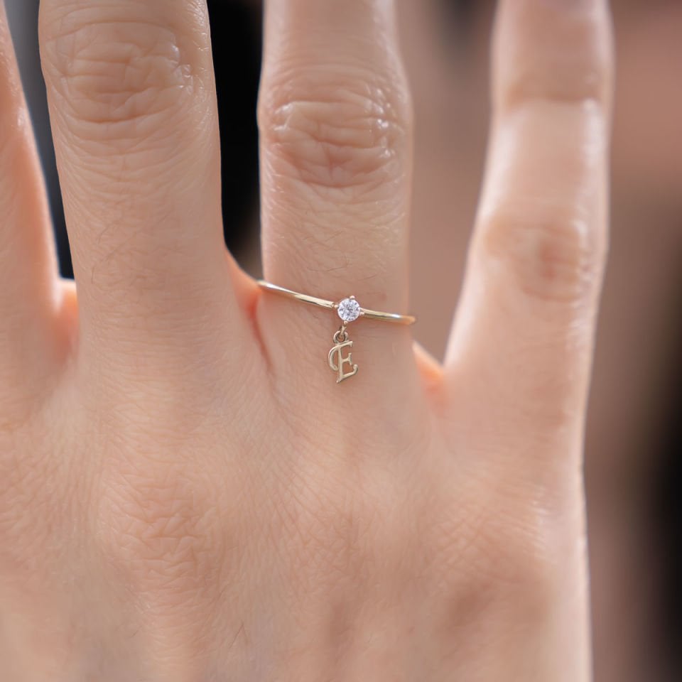 Altın E Harfli Yüzük B926443