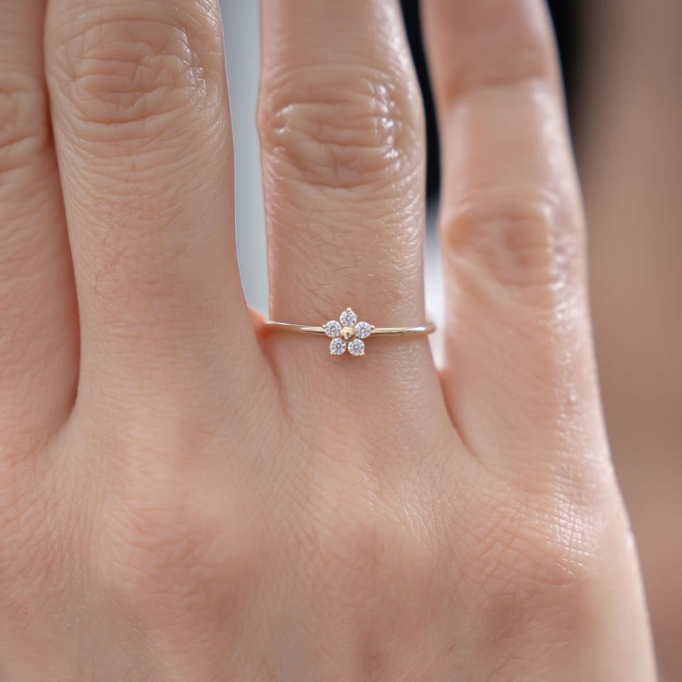 Altın Çiçek Figürlü Yüzük B926449