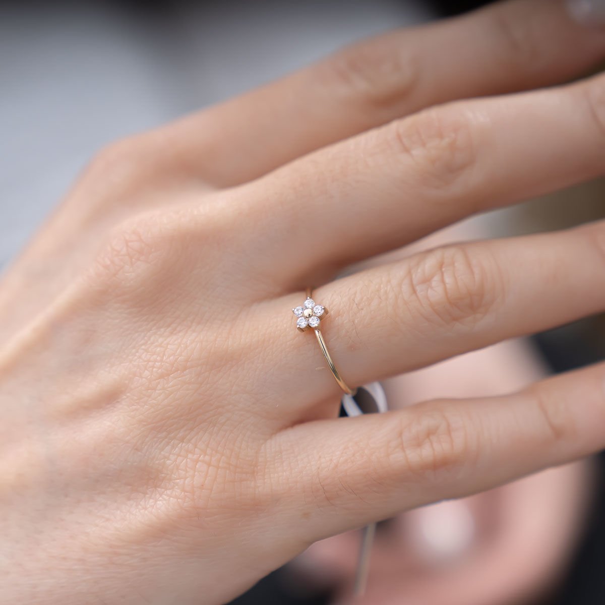 Altın Çiçek Figürlü Yüzük B926449