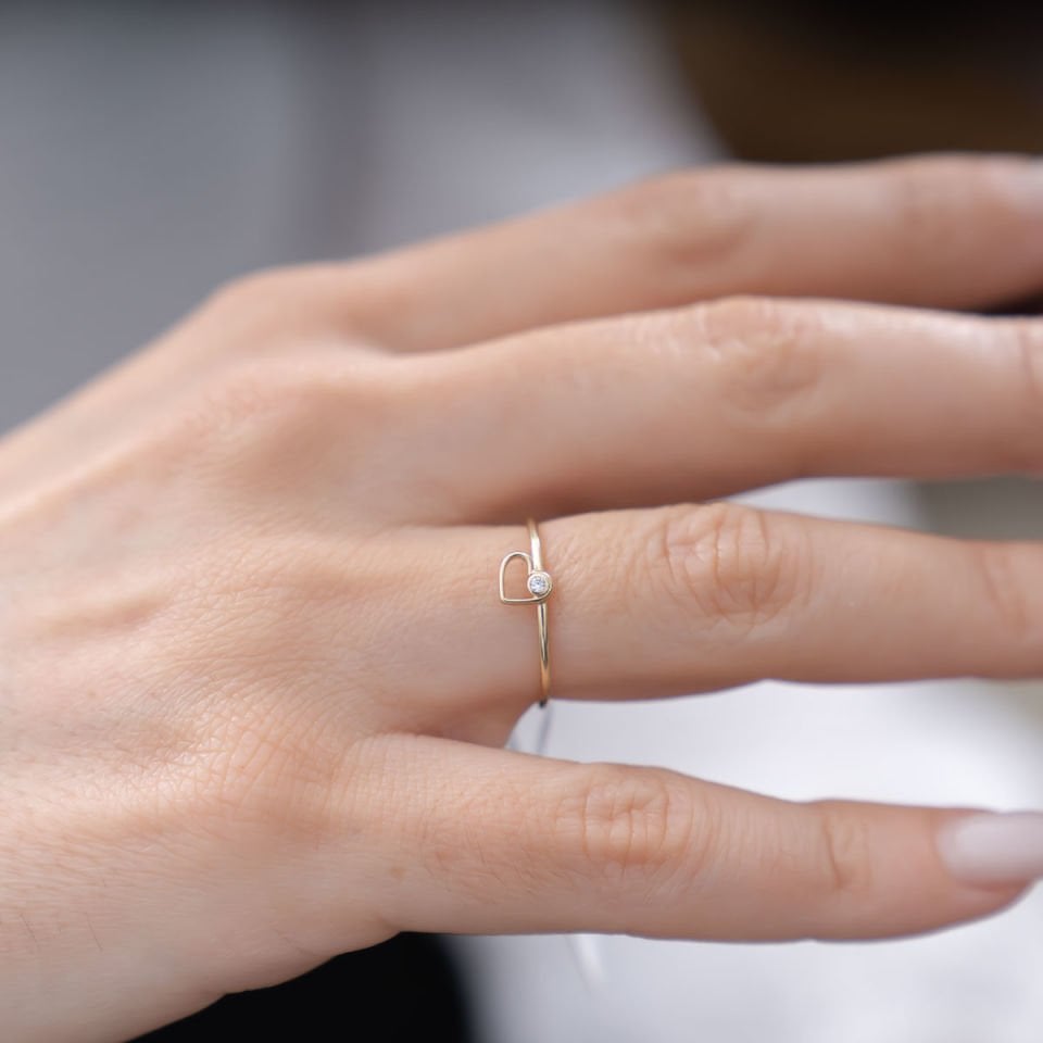 Altın Kalpli Yüzük B926451