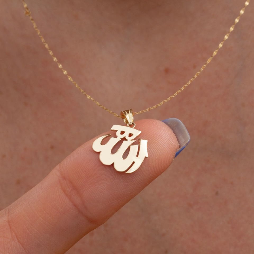 Altın Allah Yazılı Kolye Ucu