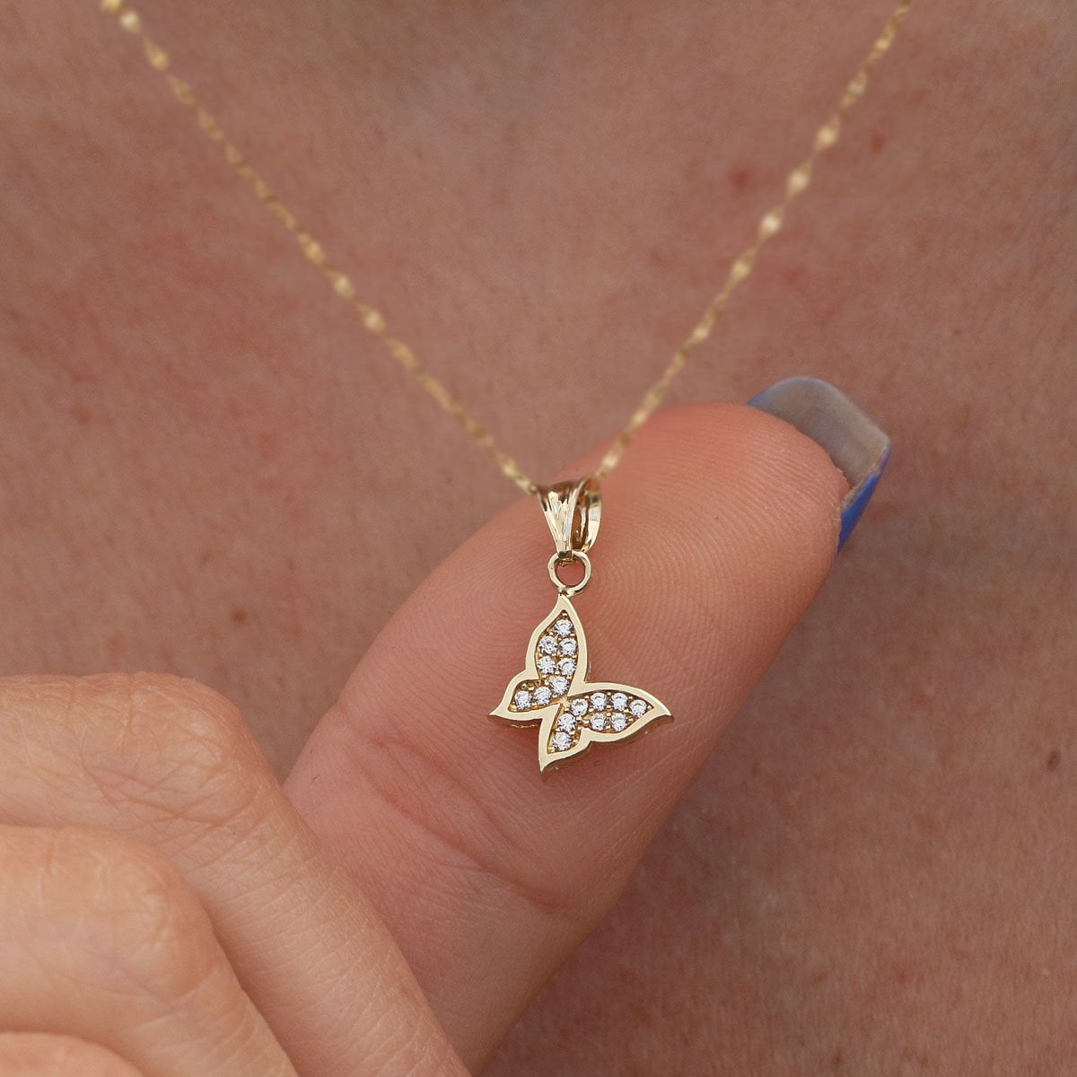 Altın Kelebek Kolye Ucu