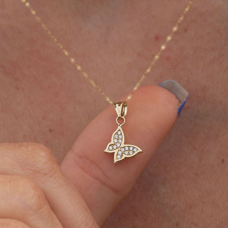 Altın Kelebek Kolye Ucu