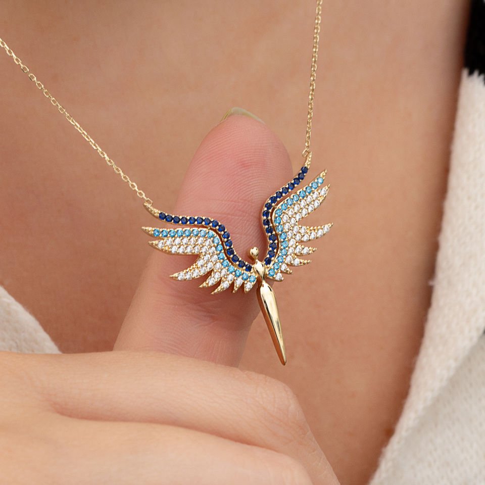 Taşlı Melek Kolye B910803