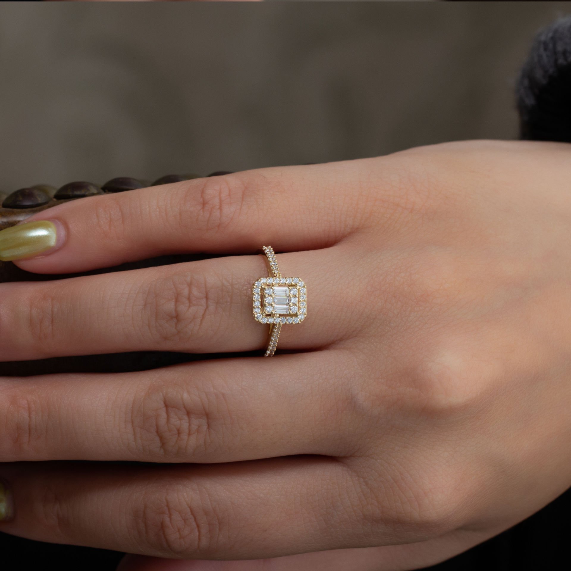 Altın Baget Yüzük B913843