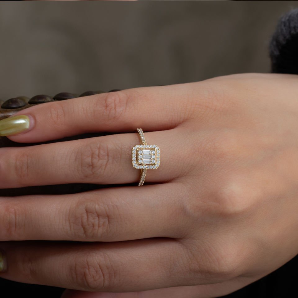 Altın Baget Yüzük B913843