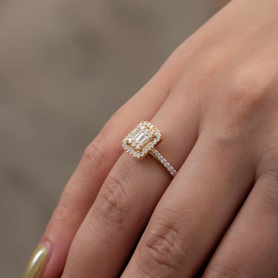 Altın Baget Yüzük B913843