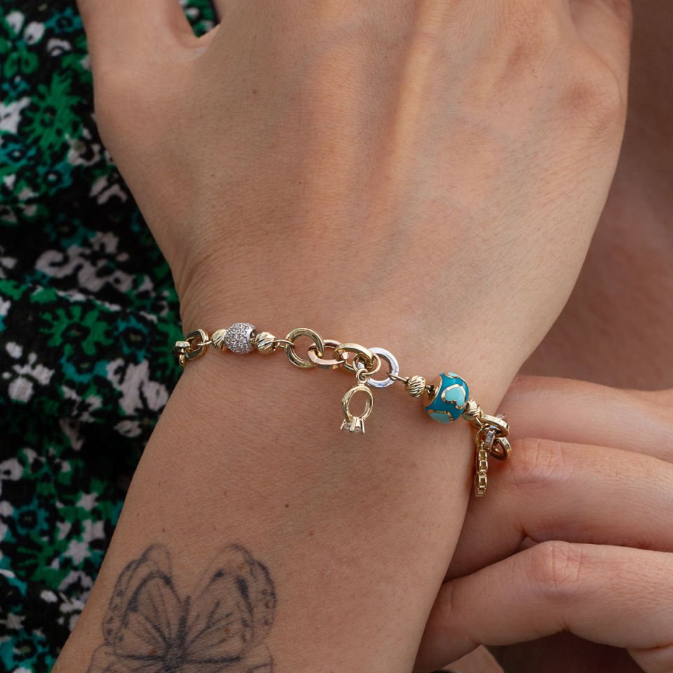 Altın Boncuk Figürlü Bileklik