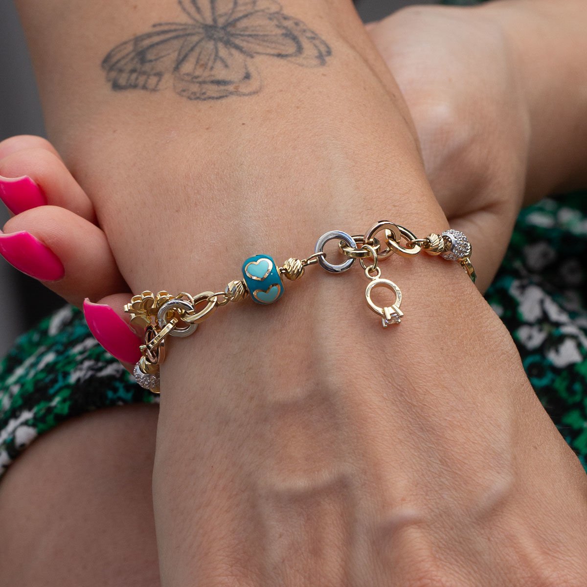 Altın Boncuk Figürlü Bileklik