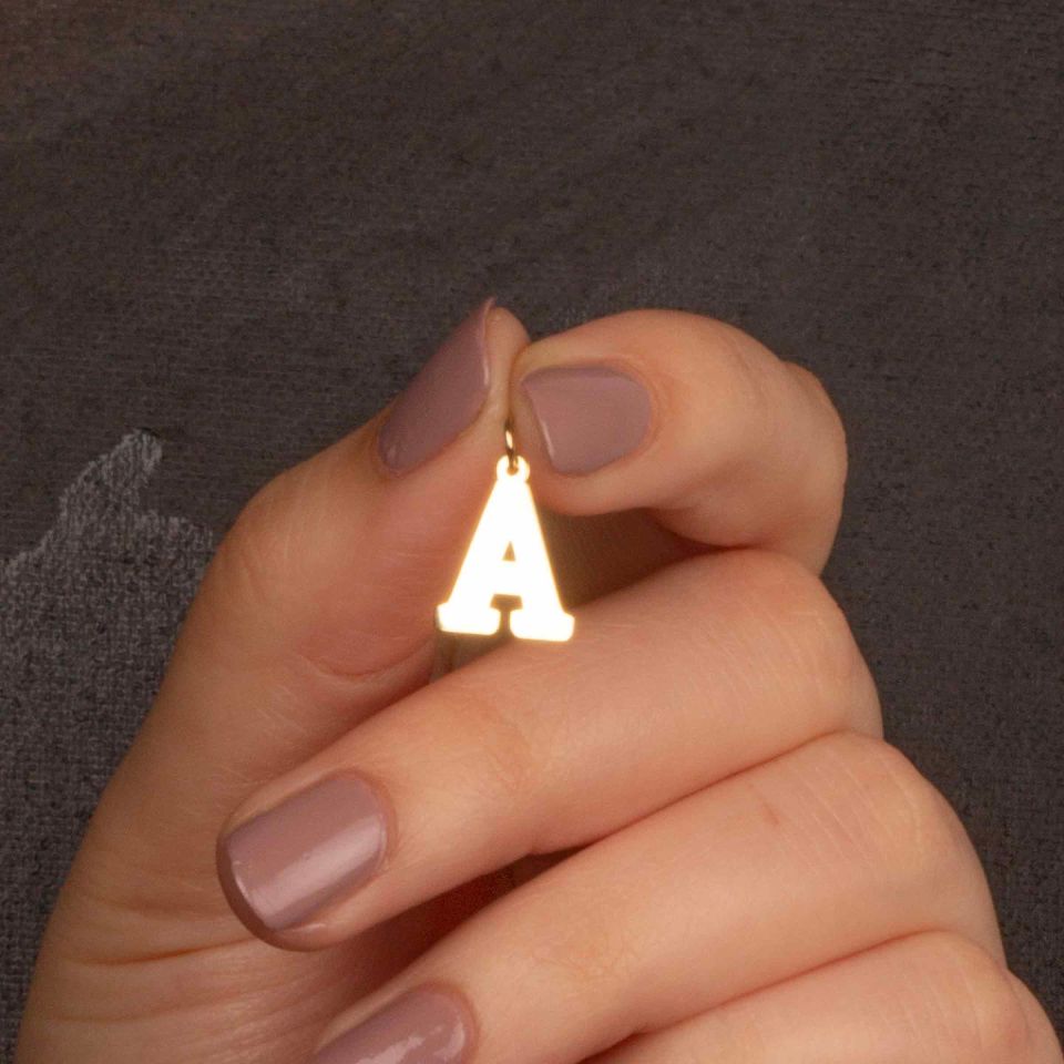 14 Ayar Altın  Harf Kolye Ucu