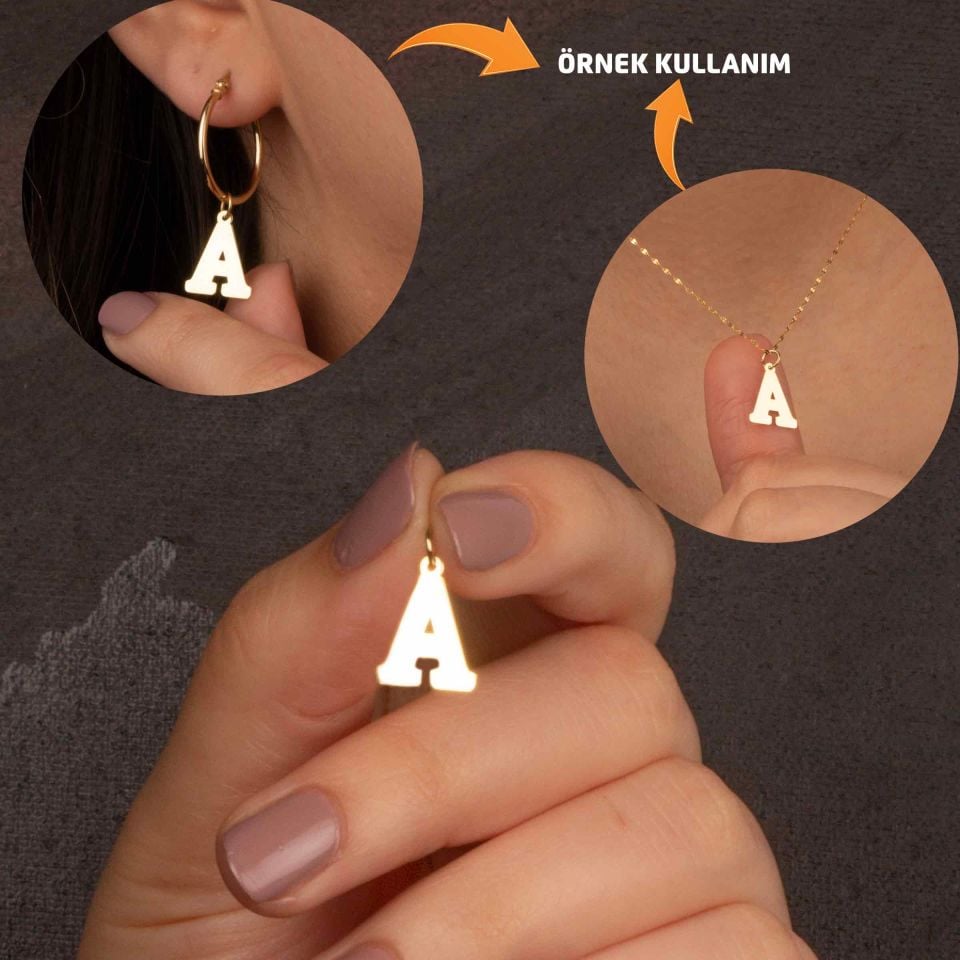 14 Ayar Altın  Harf Kolye Ucu