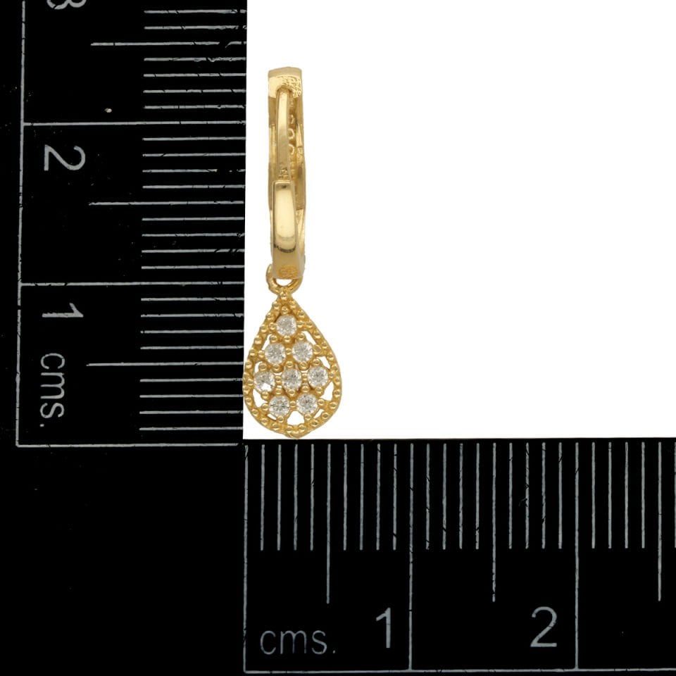 Altın Taşlı Damla Küpe