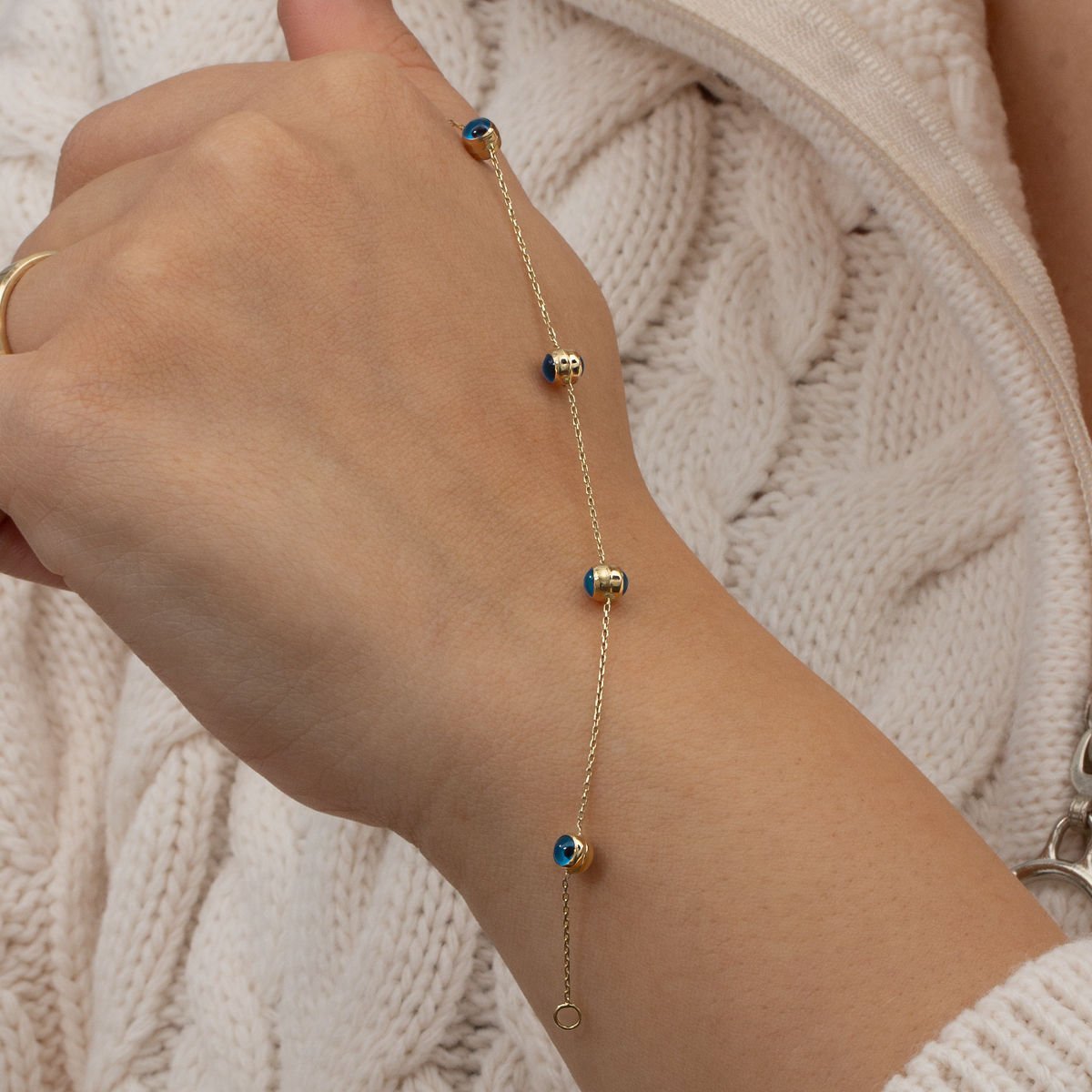 Altın Nazar Boncuklu Bileklik