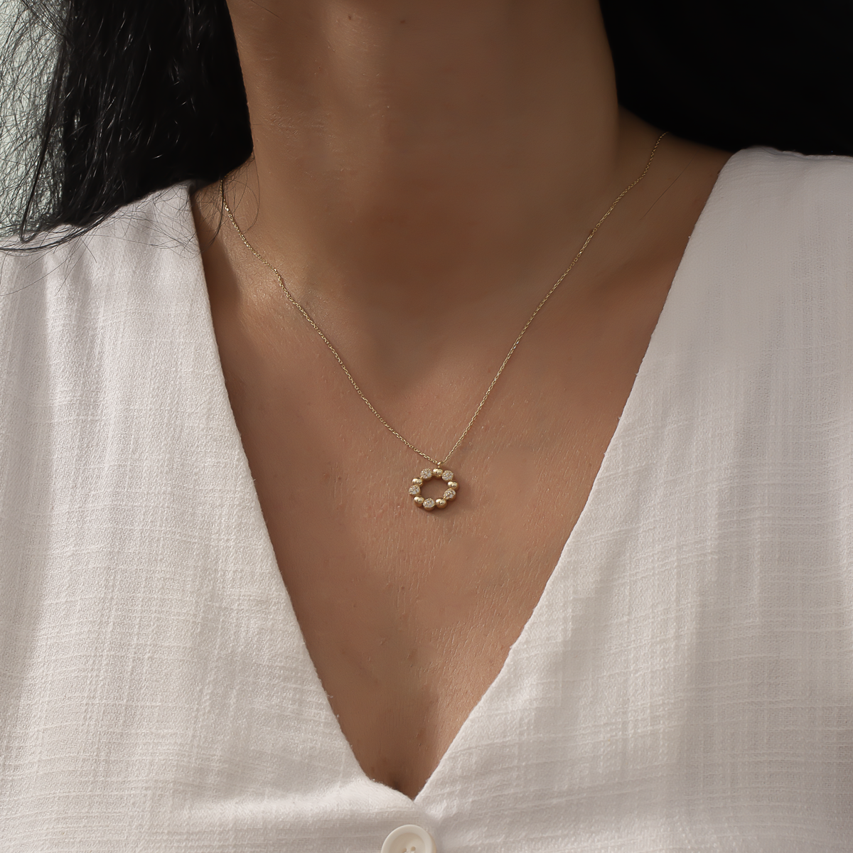 Altın Top Detay Kolye B928571