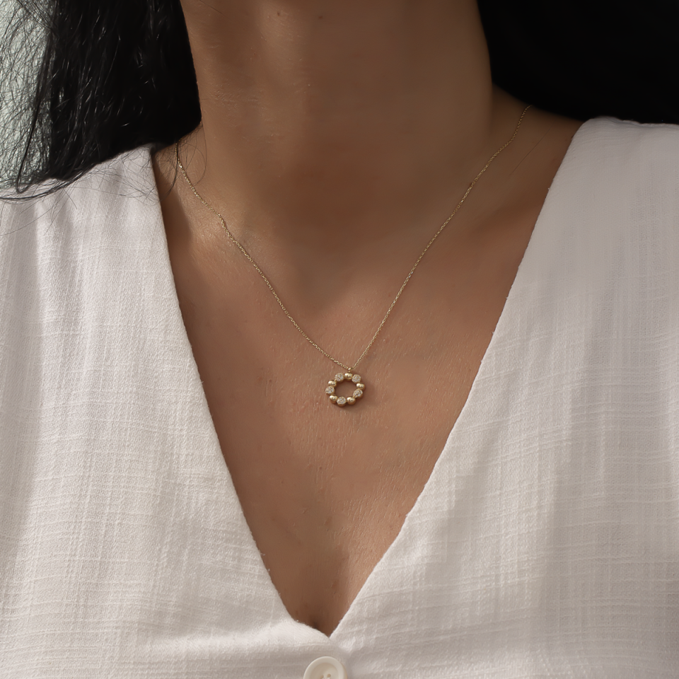 Altın Top Detay Kolye B928571