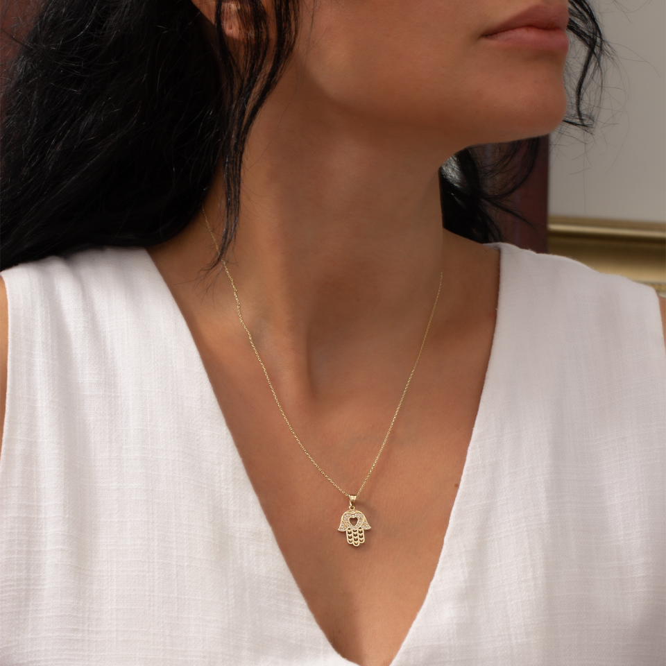 Altın Fatma Hanım Eli Kolye B930276