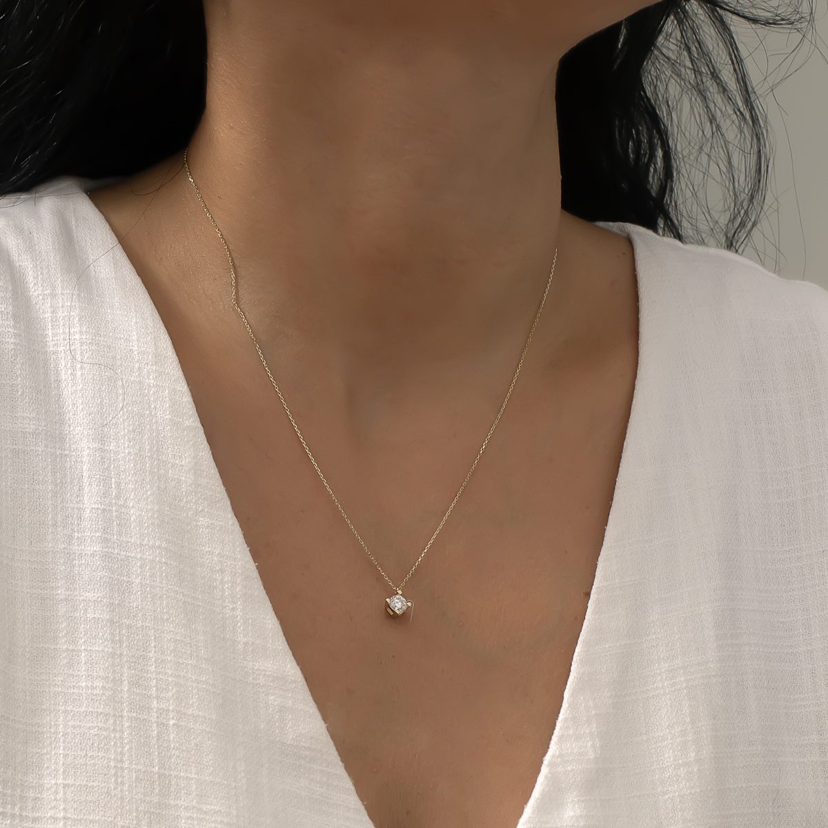 Altın Tek Taş Kolye B931166