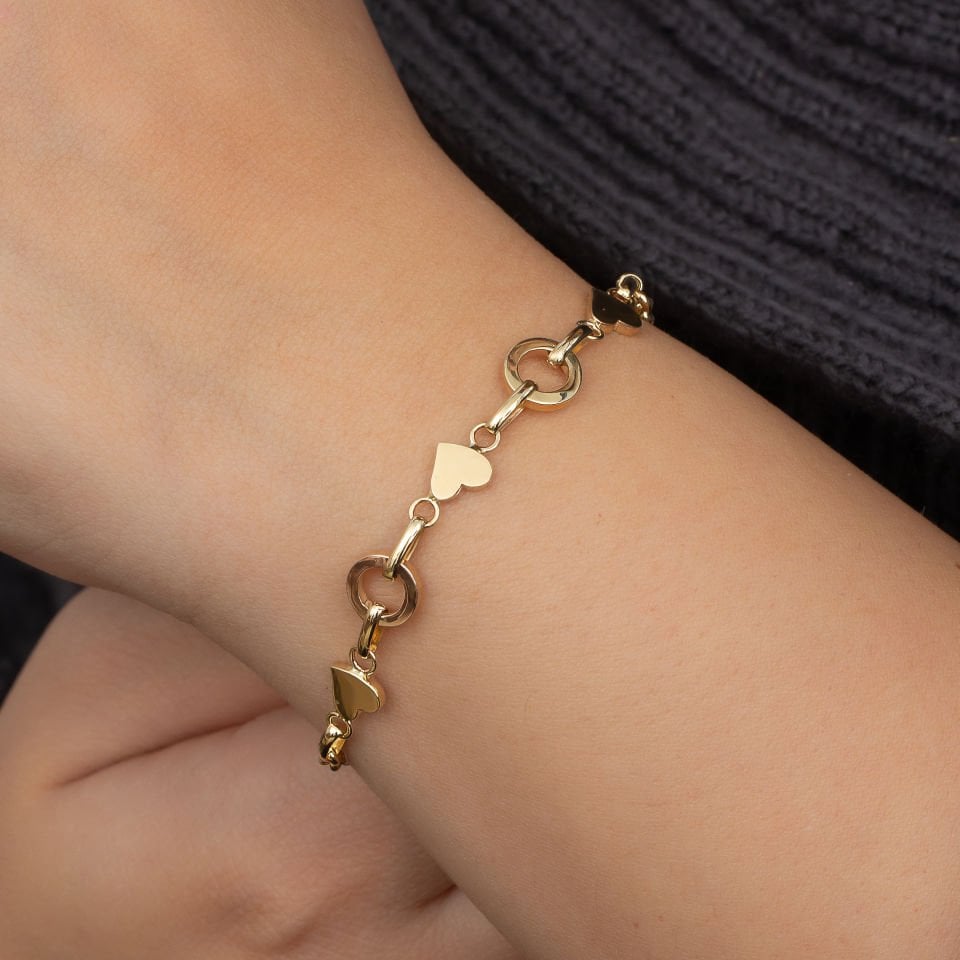 Altın Kalp Bileklik