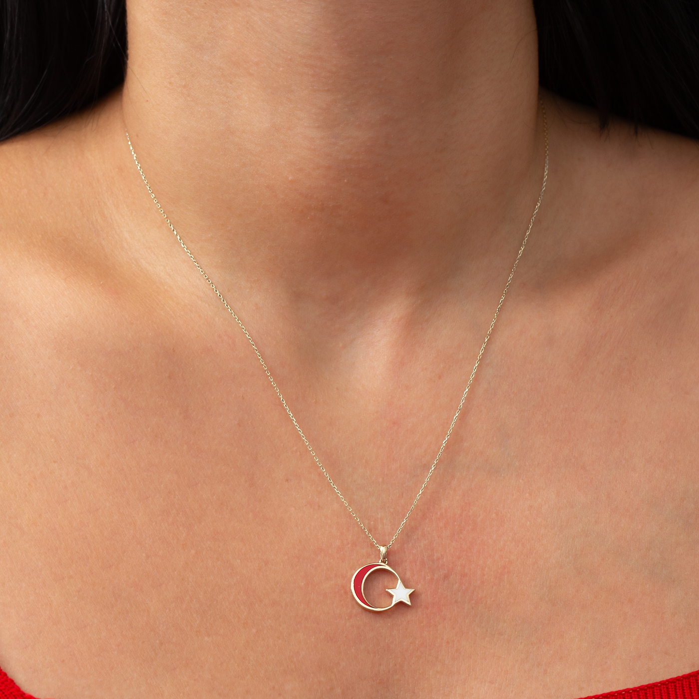 Altın Ay Yıldız Kolye B929015
