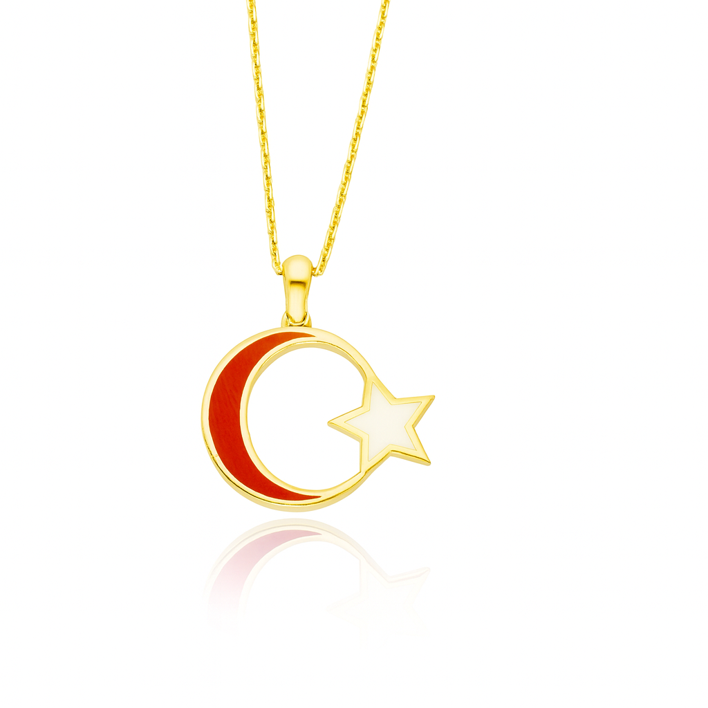 Altın Ay Yıldız Kolye B929015