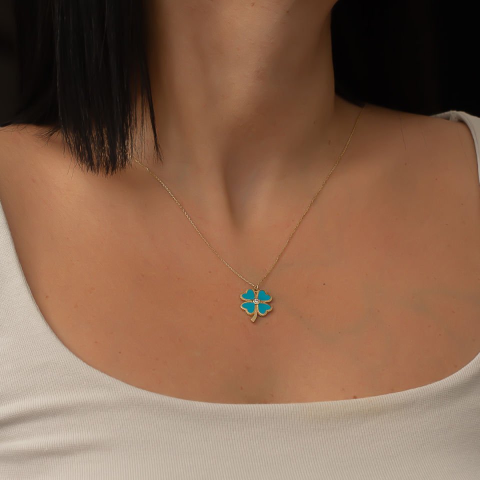 Altın Yonca Kolye B902386