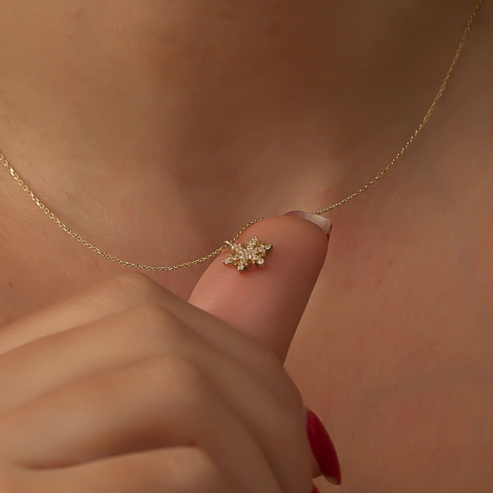 Altın Kar Tanesi Kolye B925224