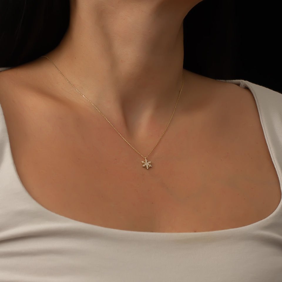 Altın Kar Tanesi Kolye B925224