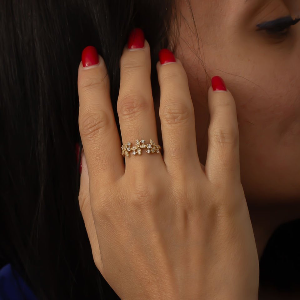 Altın Çiçek Detaylı Yüzük B931309