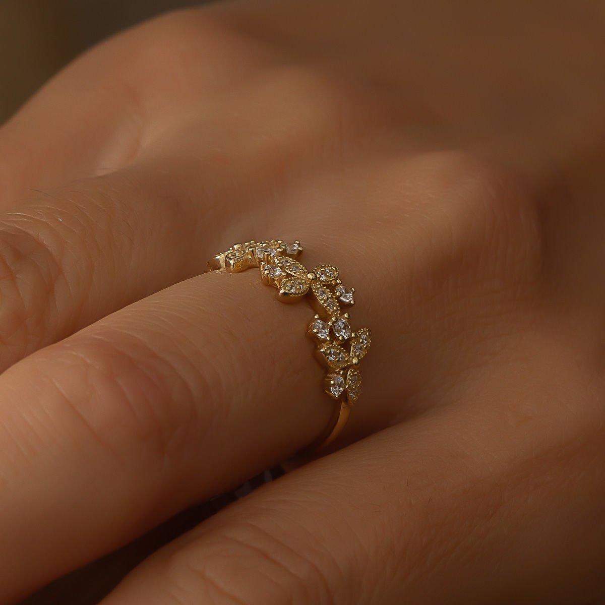 Altın Çiçek Detaylı Yüzük B931309