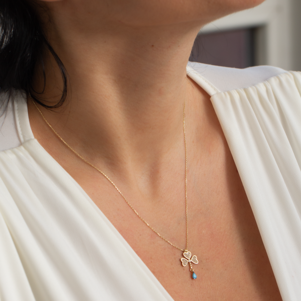 Altın Yonca Kolye B932180