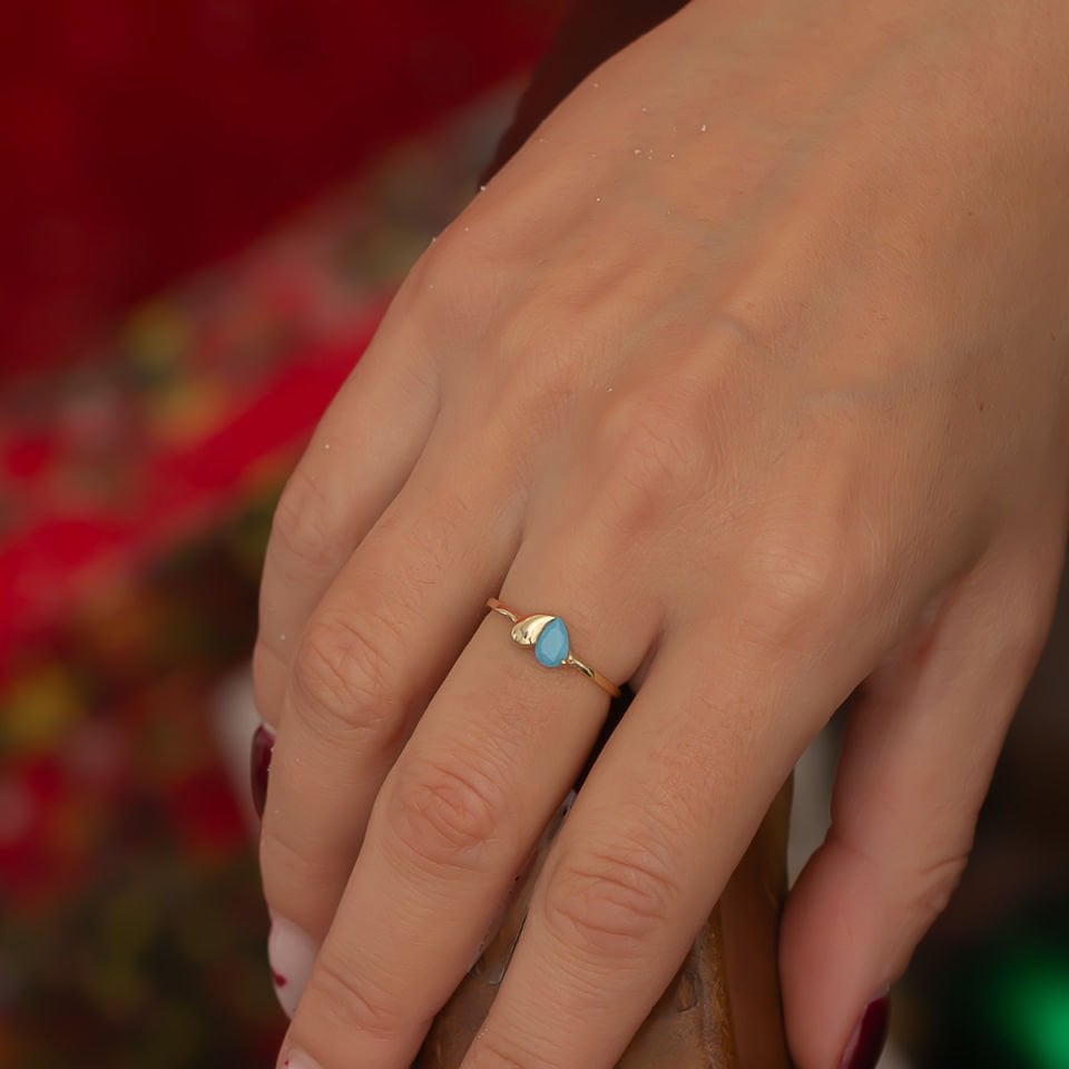 Altın Renkli Kalp Yüzük B932314