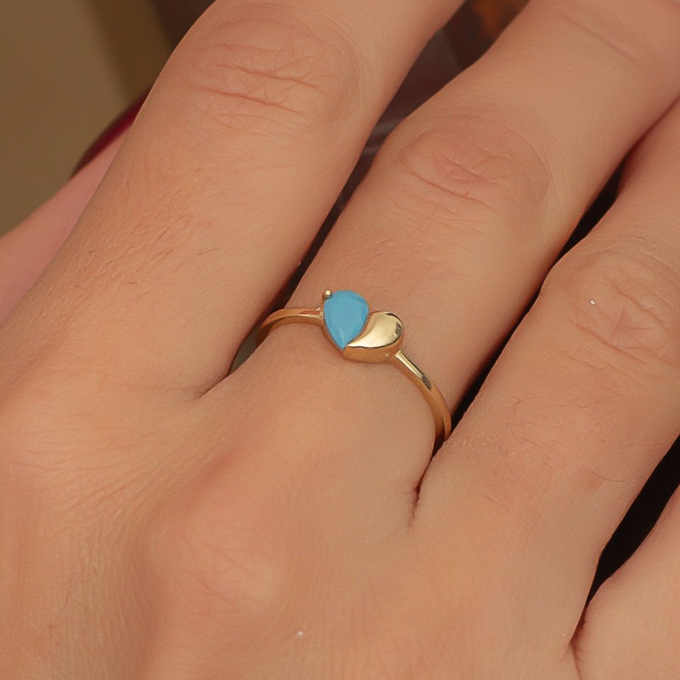 Altın Renkli Kalp Yüzük B932314