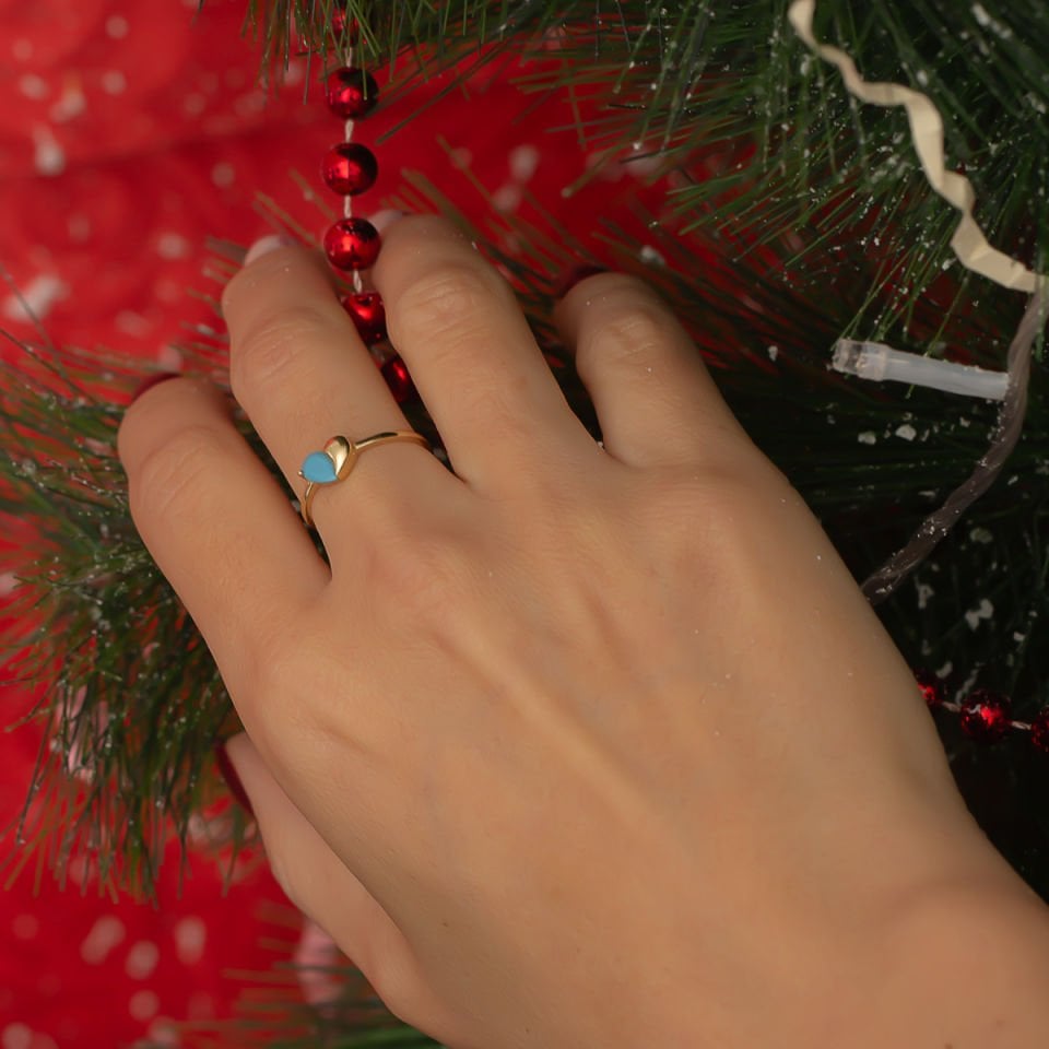 Altın Renkli Kalp Yüzük B932314