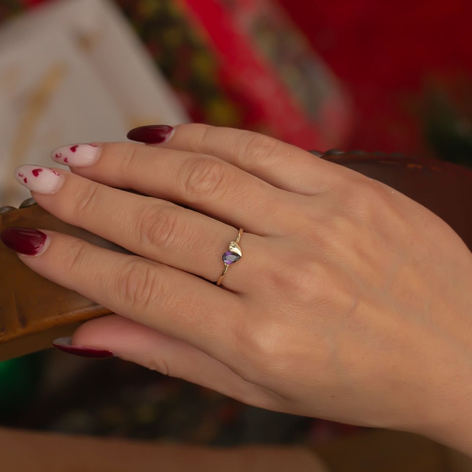 Altın Renkli Kalp Yüzük B932315