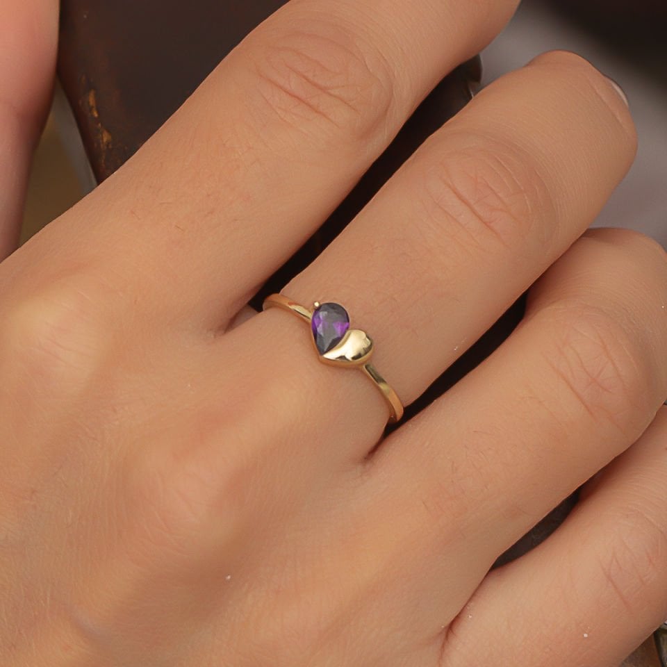 Altın Renkli Kalp Yüzük B932315