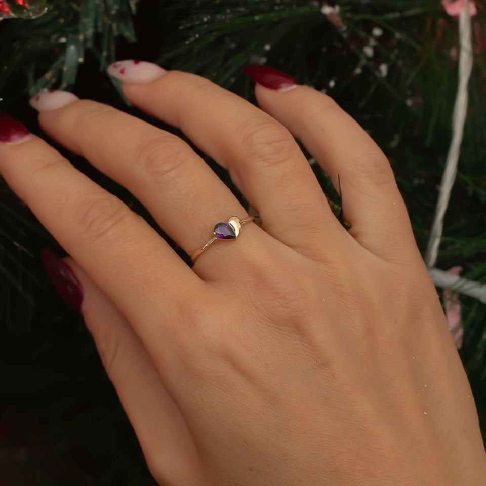 Altın Renkli Kalp Yüzük B932315