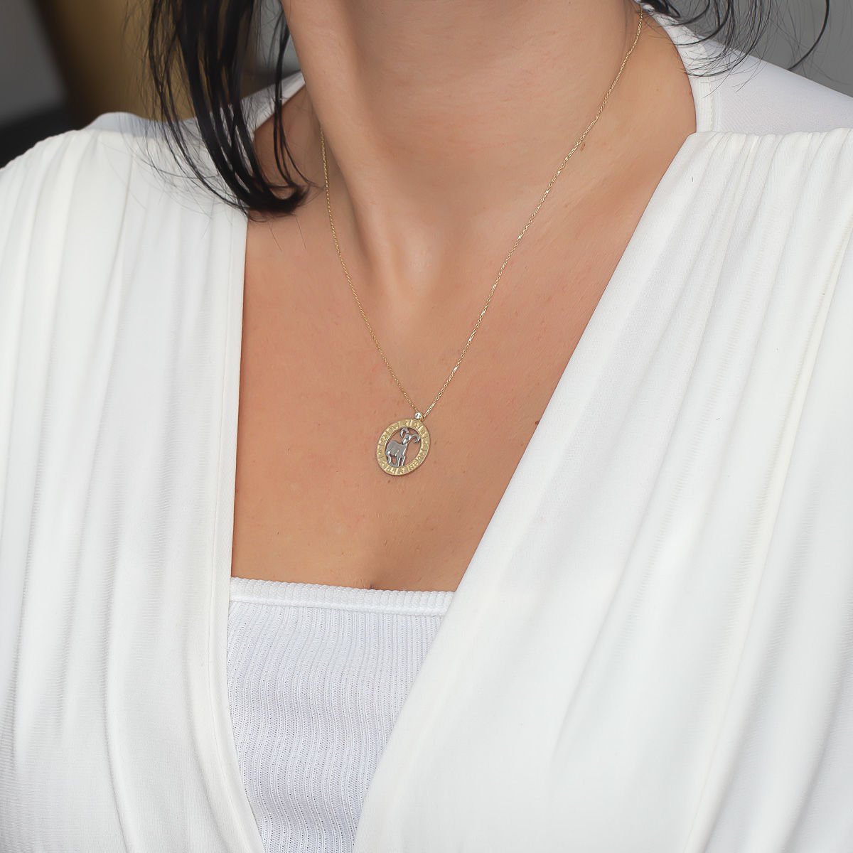 Altın Koç Burcu Kolye B933266