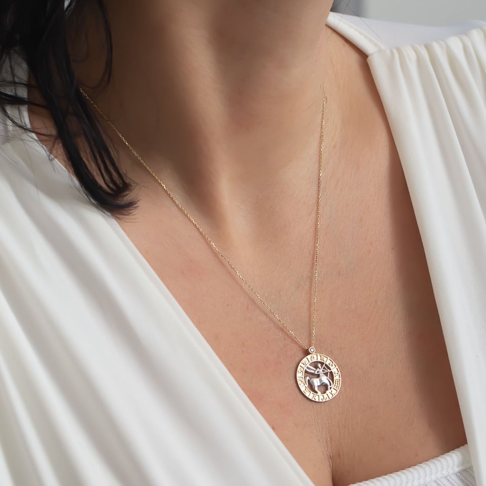 Altın Yay Burcu Kolye  B932319