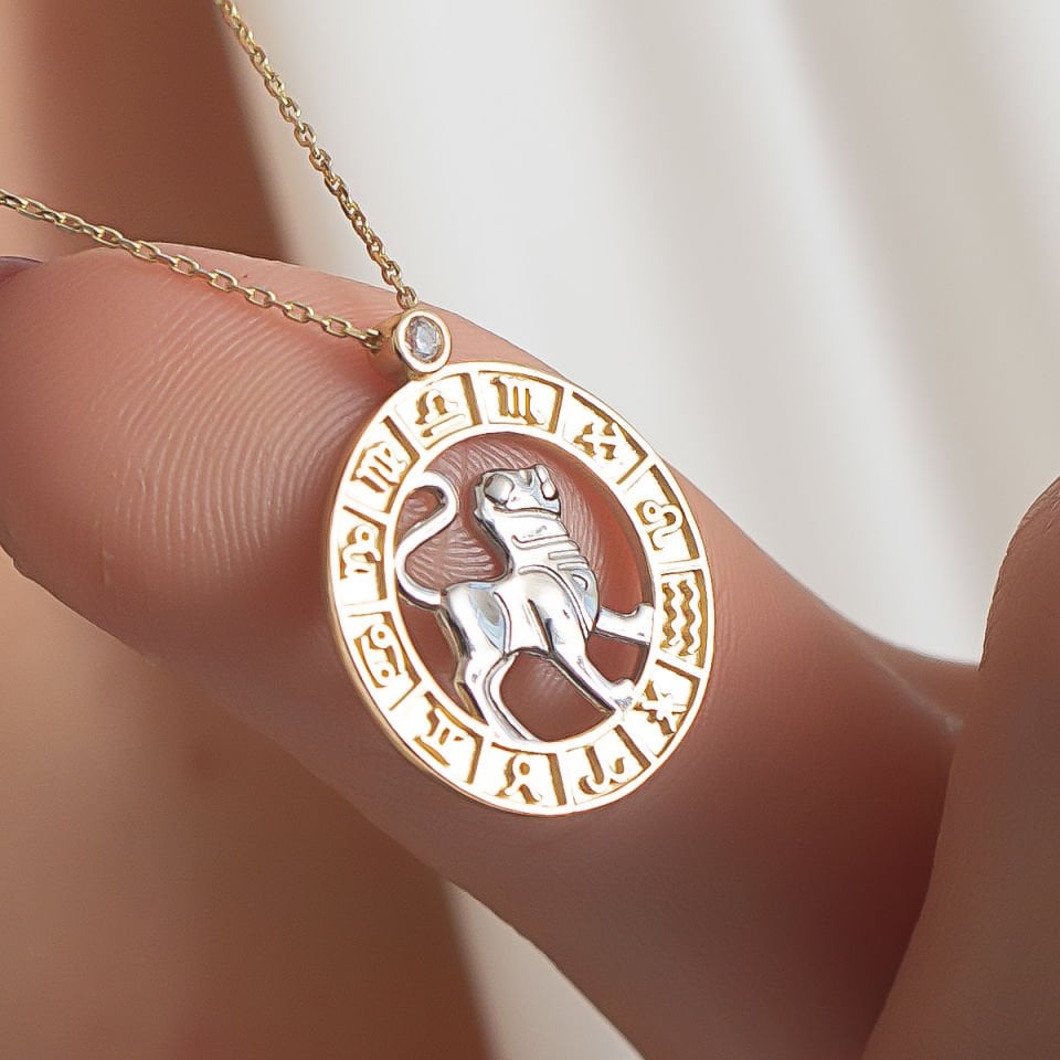 Altın Aslan Burcu Kolye B932327