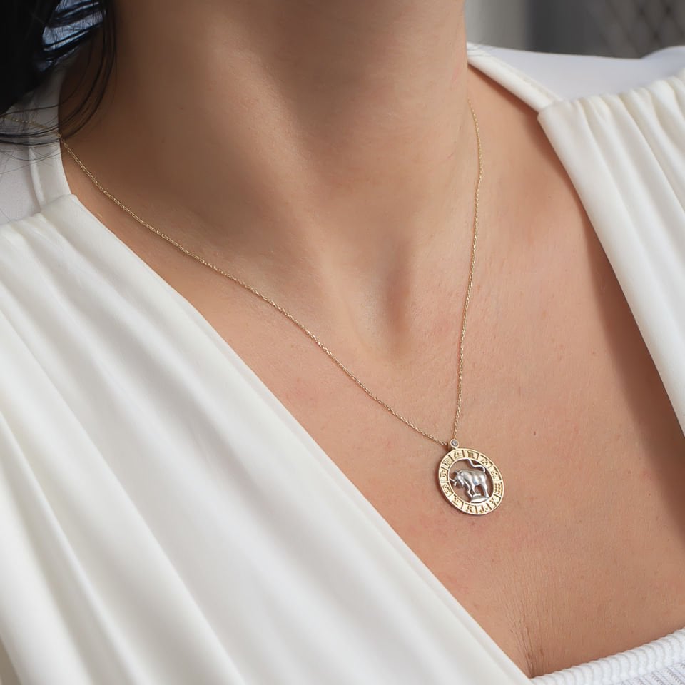 Altın Boğa Burcu Kolye B932320