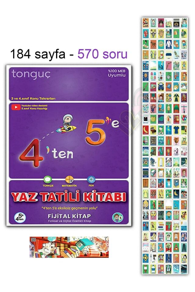 4'ten 5'e Hazırlık Yaz Tatili Kitabı - İngilizce Kelime Kartları