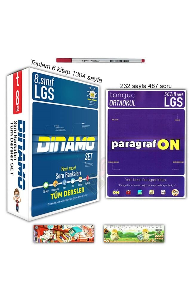 8. Sınıf 1. ve 2. Dönem LGS Dinamo Tüm Dersler Soru Bankası Seti ParagrafON