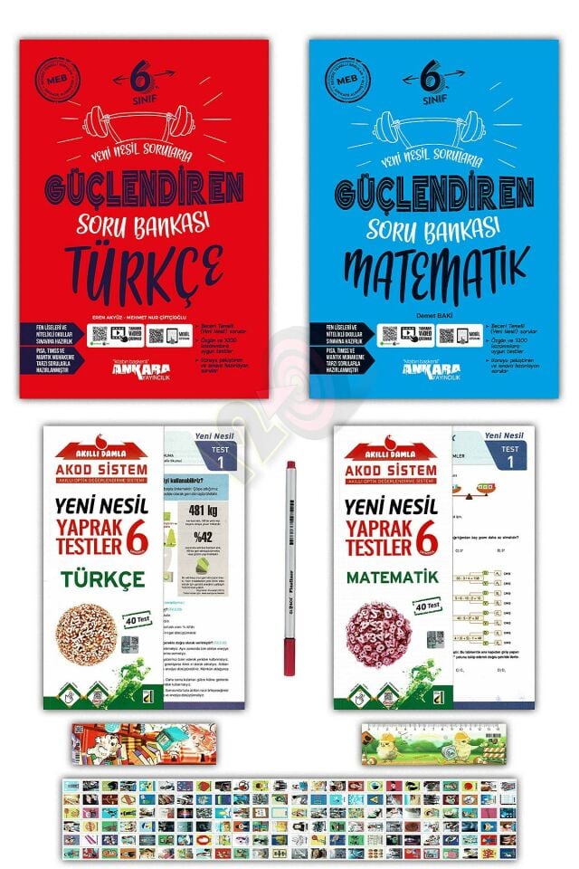 6. Sınıf Türkçe Matematik Soru Bankası Yeni Nesil Yaprak Testler