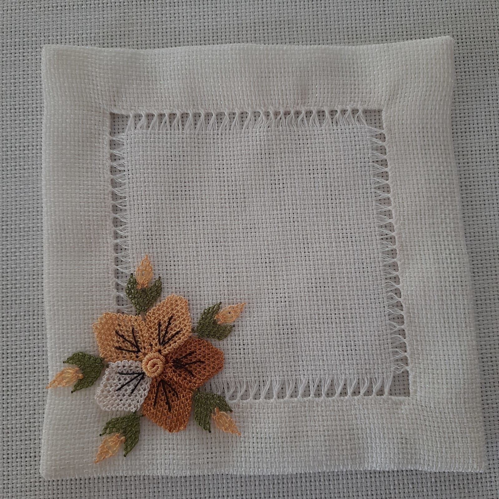 Elişi Antikalı Kahve Sunum Peçeteleri SARI