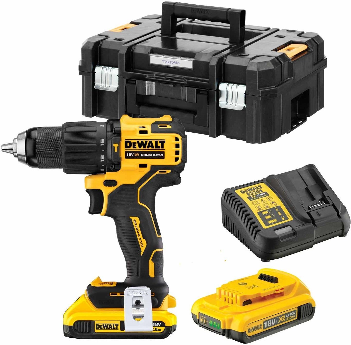 Dewalt DCD709D2T Kömürsüz Darbeli Matkap 18V 2.0Ah 65Nm Tork